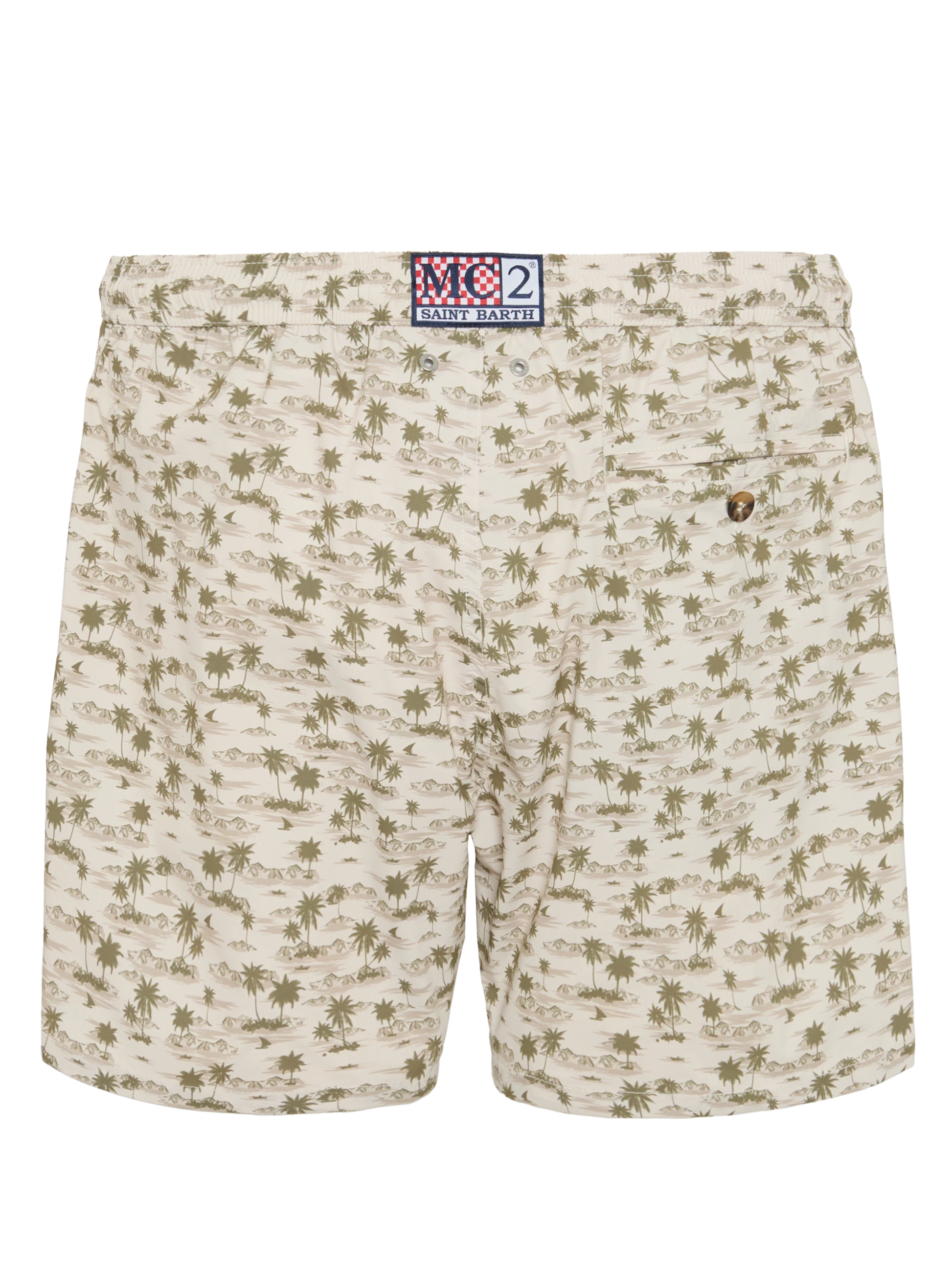 Comfort Light swim shorts with beach print - MC2 Saint Barth