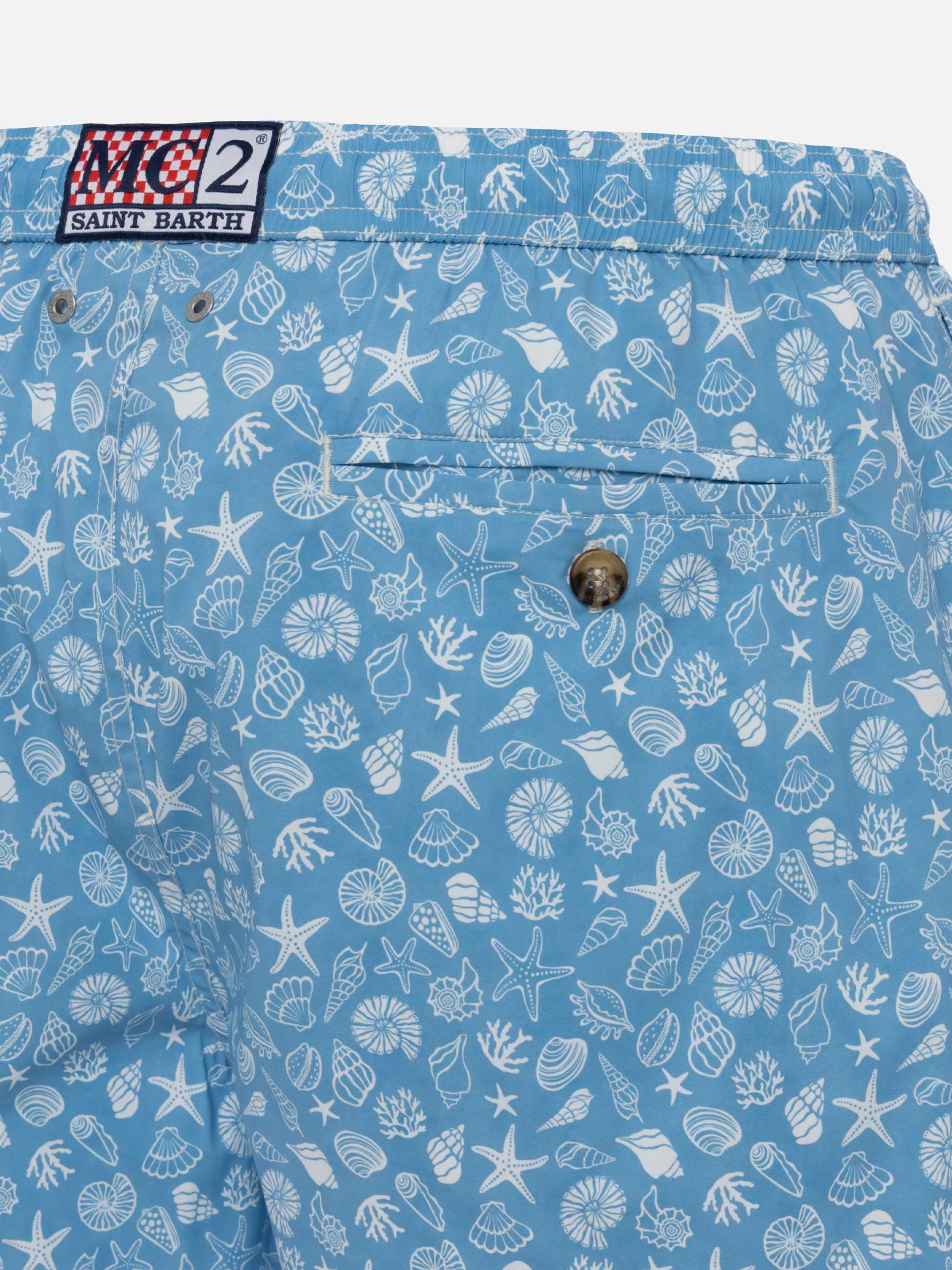 Comfort Light swim shorts with tropical shell print - MC2 Saint Barth