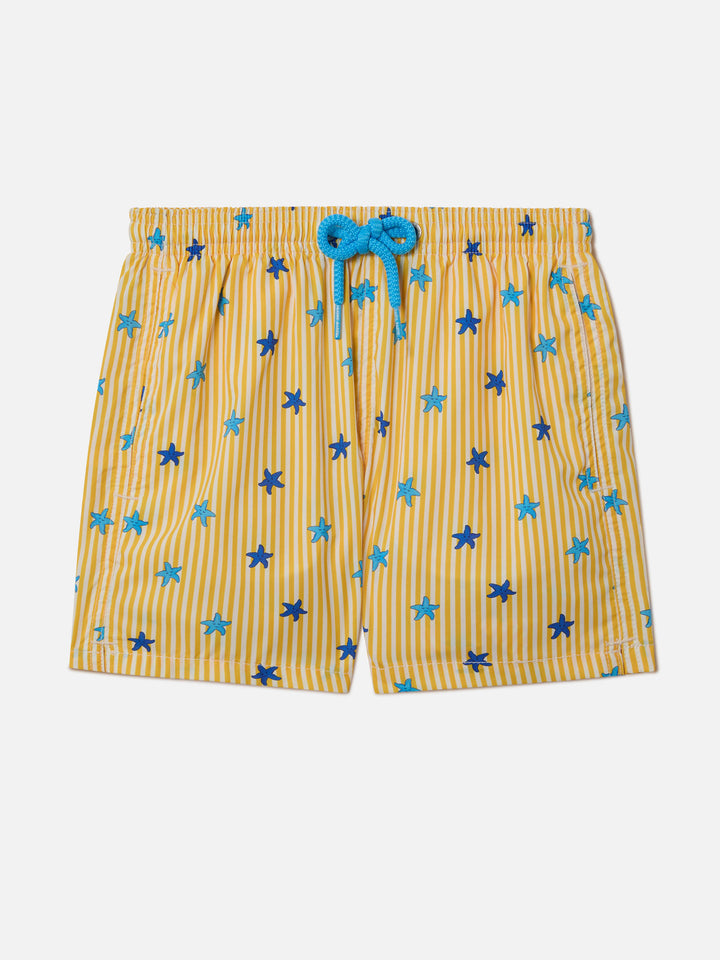 Short de bain Boy Comfort Light Jr avec imprimé étoiles de mer 