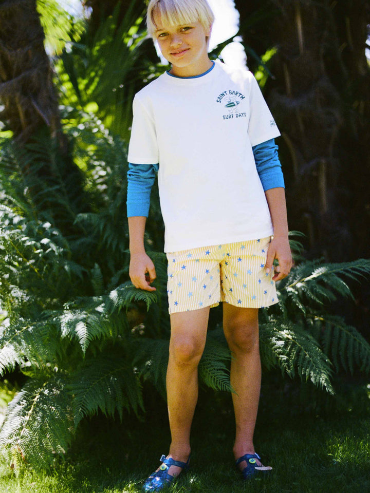 Short de bain Boy Comfort Light Jr avec imprimé étoiles de mer 