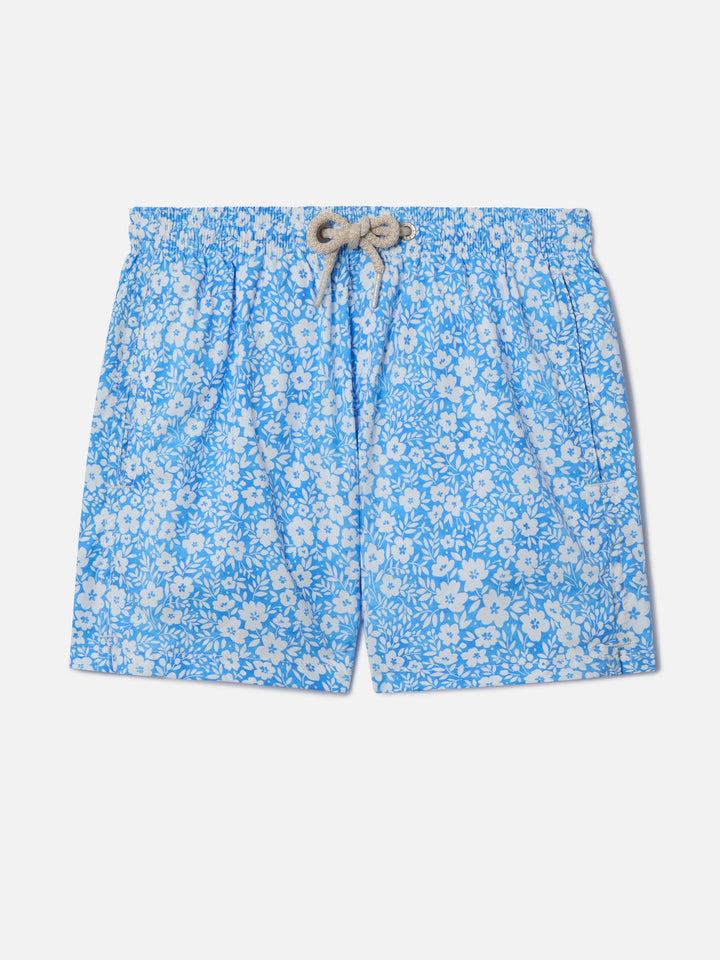 Costume classico elasticizzato Comfort Light Jr con stampa floreale