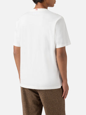 Connor cotton T-shirt in white with Vado a ruba pocket embroidery