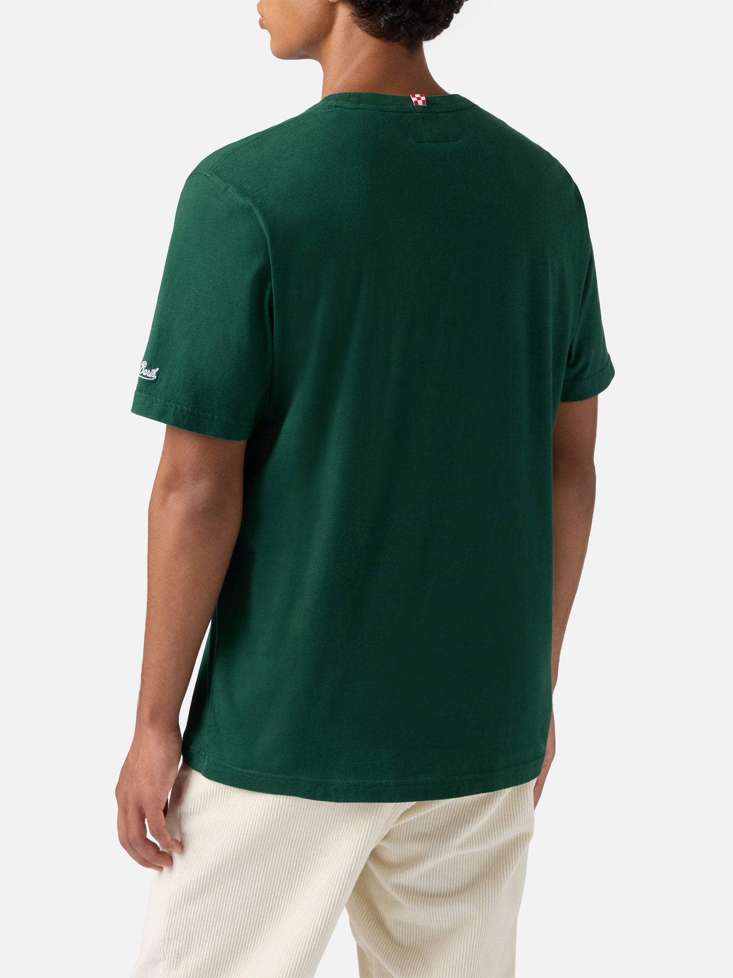 Connor cotton T-shirt in green with Wimbledon addicted pocket embroidery