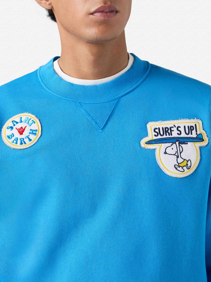 Man crewneck cotton fleece sweatshirt Cooper with embroidery