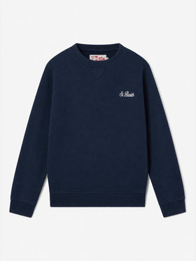 Sweat-shirt ras-du-cou en molleton de coton pour garçon Cooper Jr avec broderie 