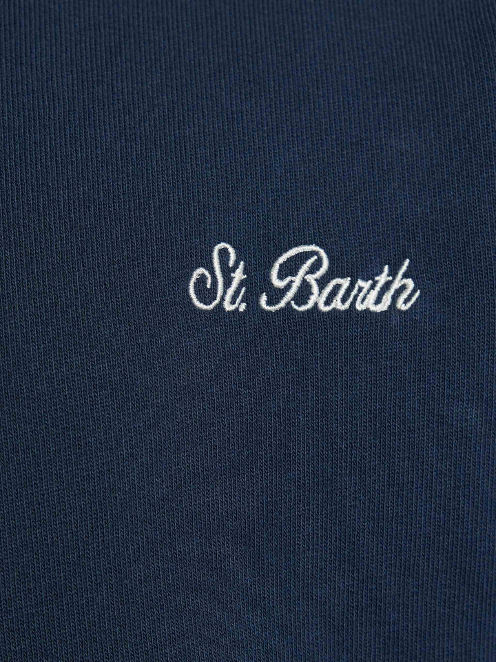Boy crewneck cotton fleece sweatshirt Cooper Jr with embroidery - MC2 Saint Barth