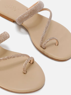 Cora Ring Sandal with champagne rhinestones