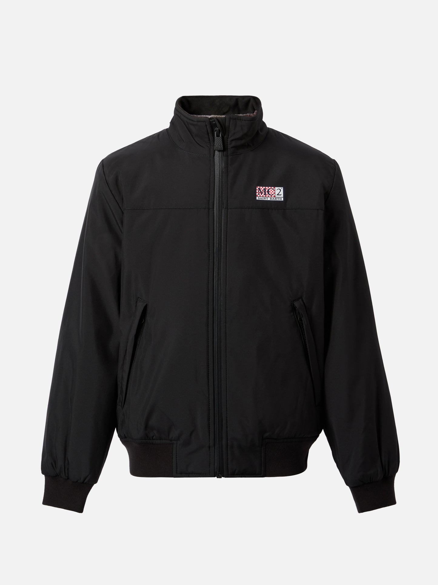 Schwarze Bomberjacke Country Jr mit Fellfutter