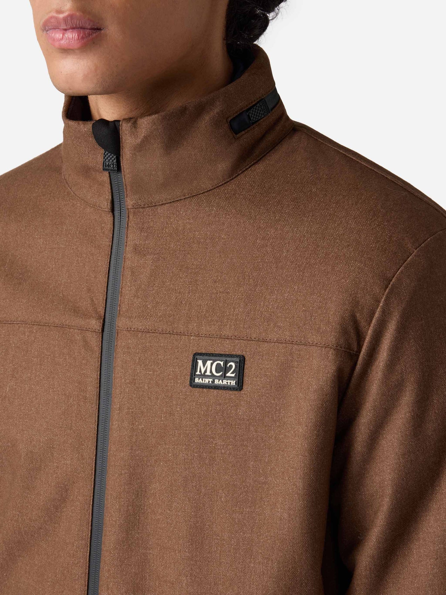 Wollige braune Bomberjacke Country mit Teddyfutter