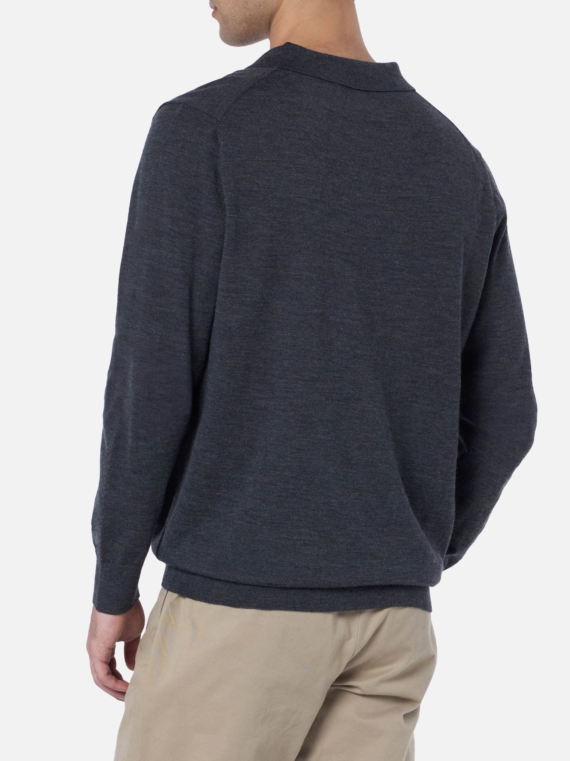 Man charcoal merino wool polo Covent - MC2 Saint Barth
