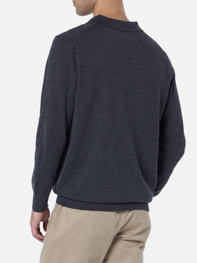 Man charcoal merino wool polo Covent - MC2 Saint Barth