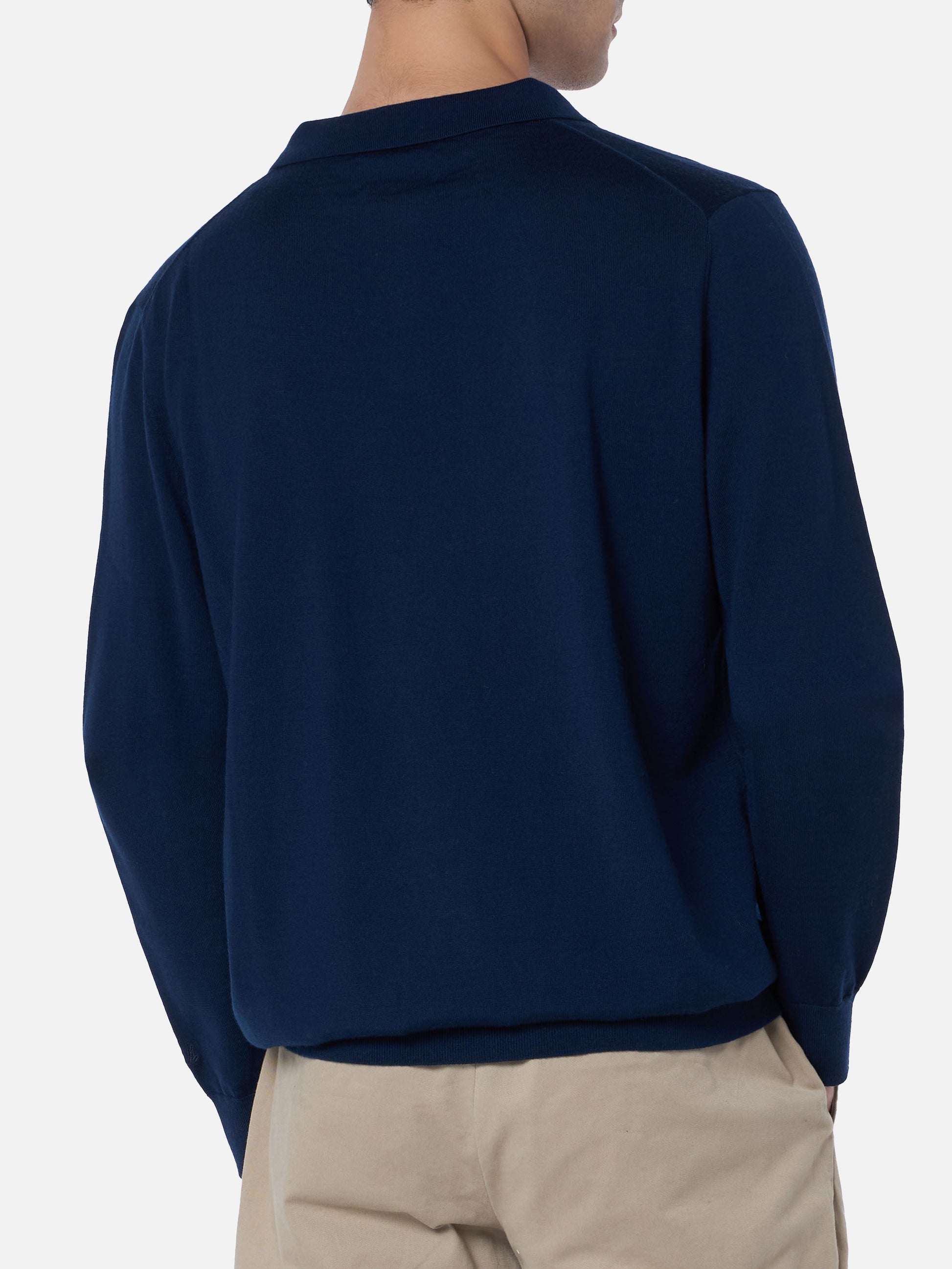 Man navy blue merino wool polo Covent - MC2 Saint Barth