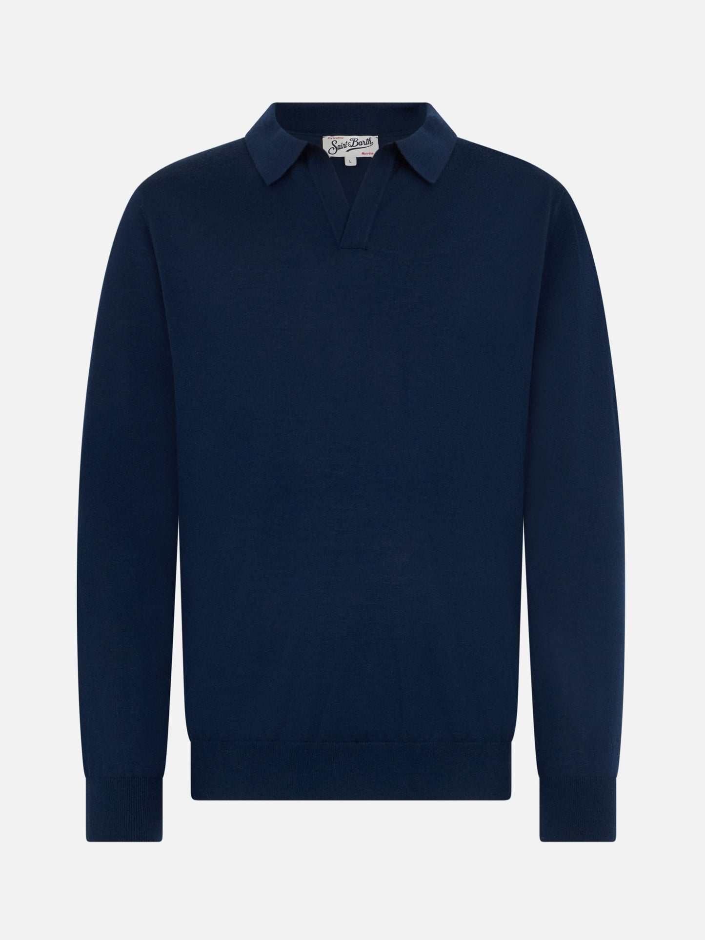 Man navy blue merino wool polo Covent - MC2 Saint Barth