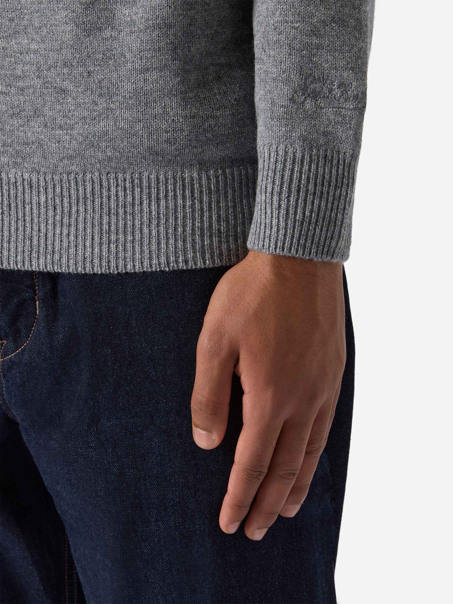 Polo in maglia Covent in lana grigio melange