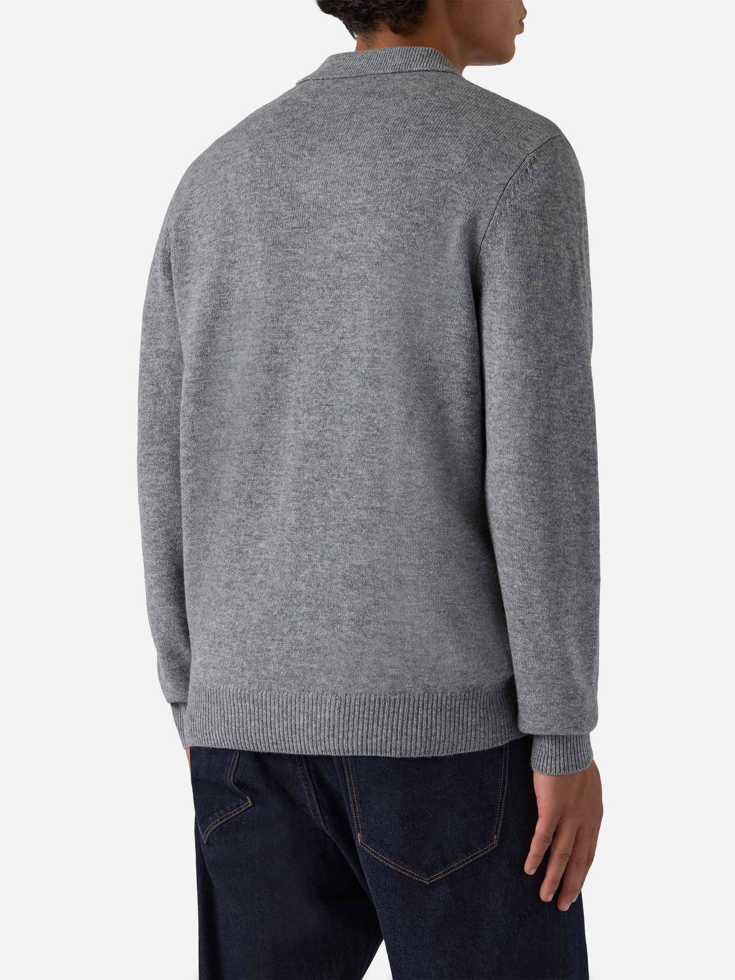 Polo in maglia Covent in lana grigio melange