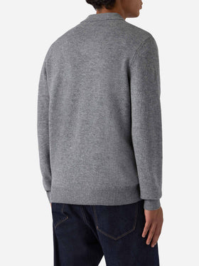 Polo in maglia Covent in lana grigio melange