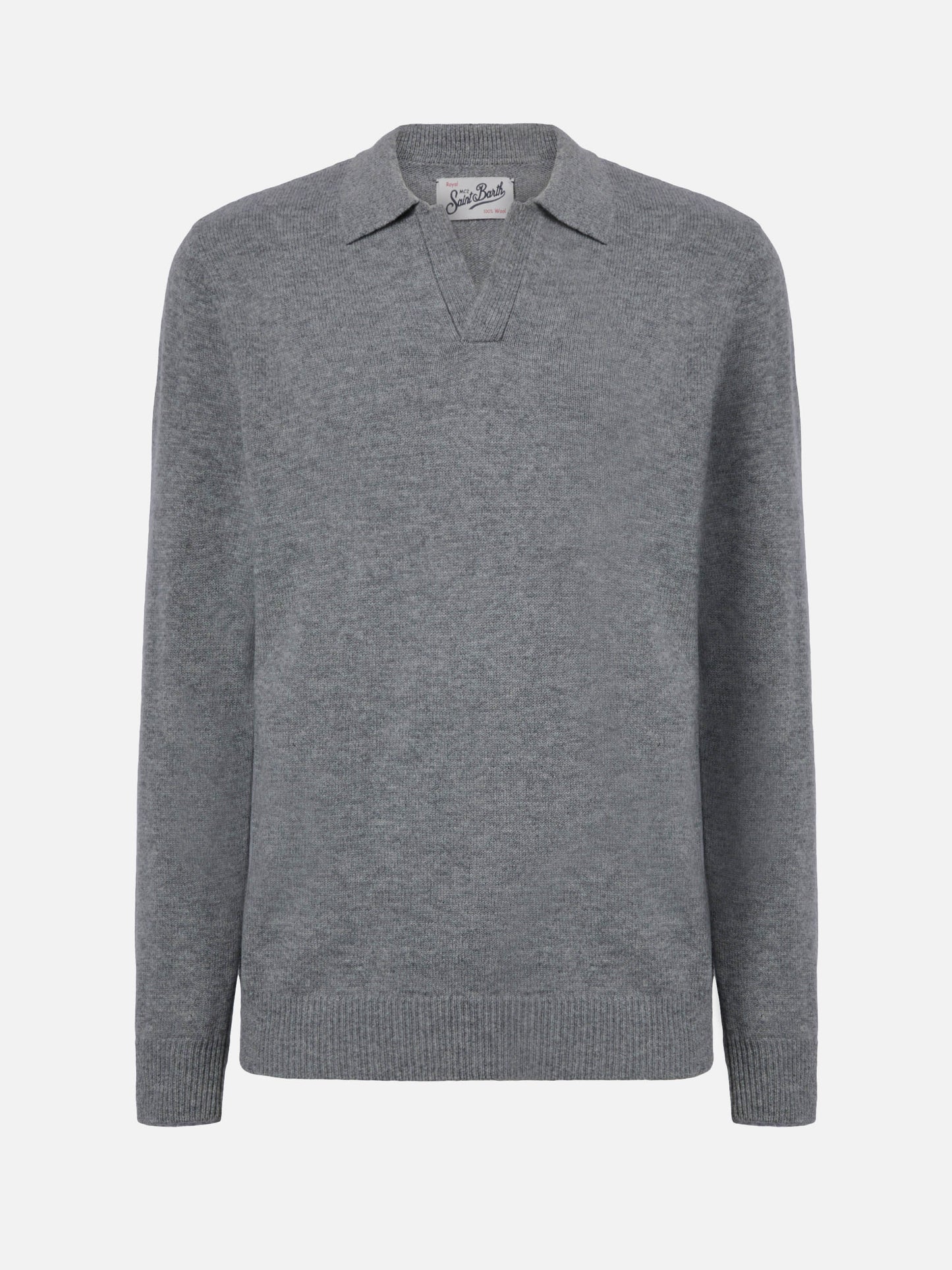 Polo in maglia Covent in lana grigio melange