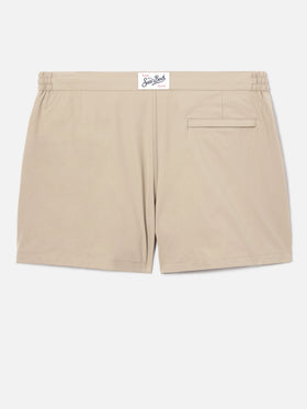 Bañador Capferrat en beige con logo bordado 