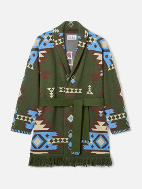 Cardigan Cristabel con cintura e stampa etnica