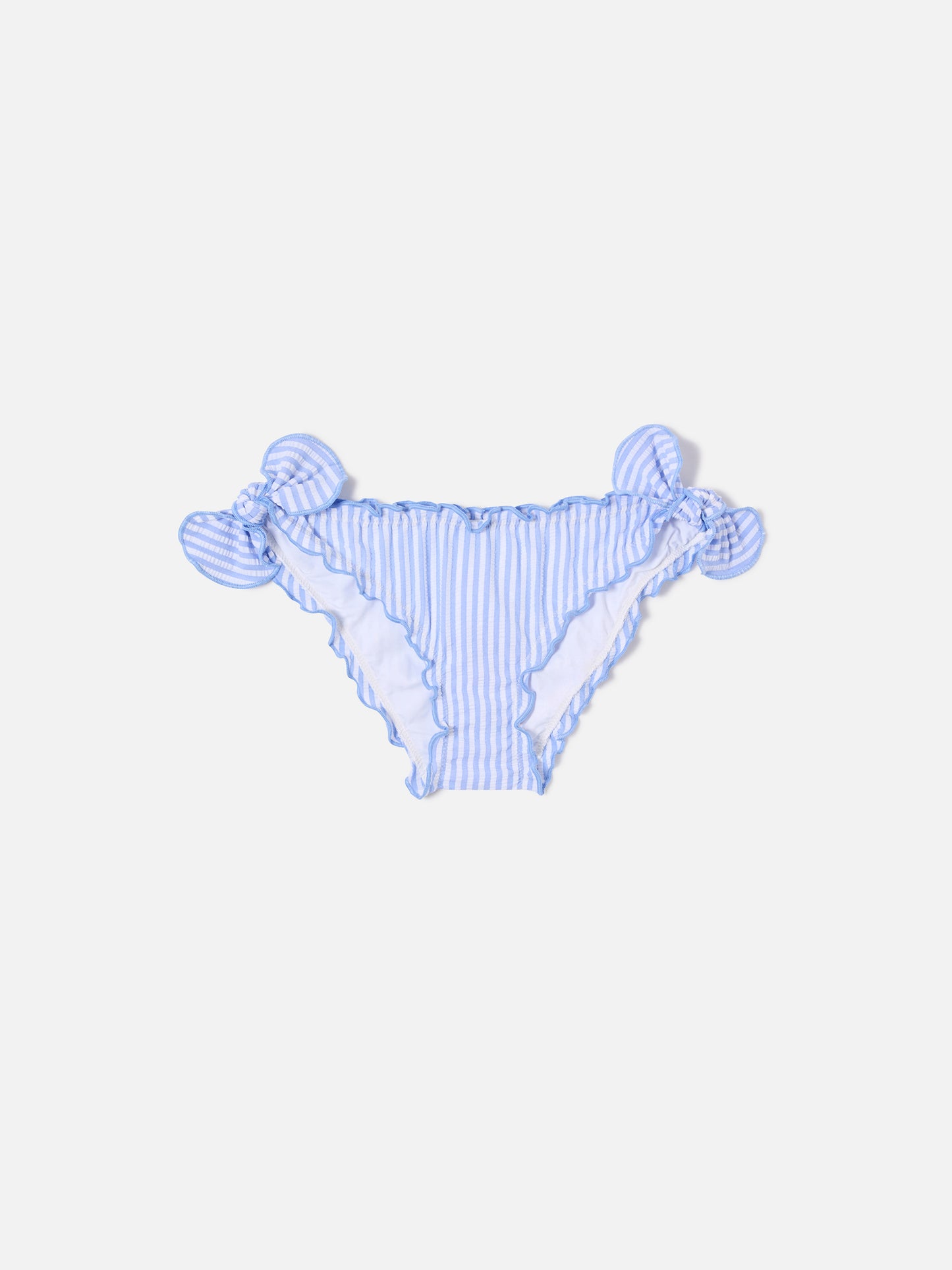 Cric hellblau gestreifte Seersucker-Badehose 