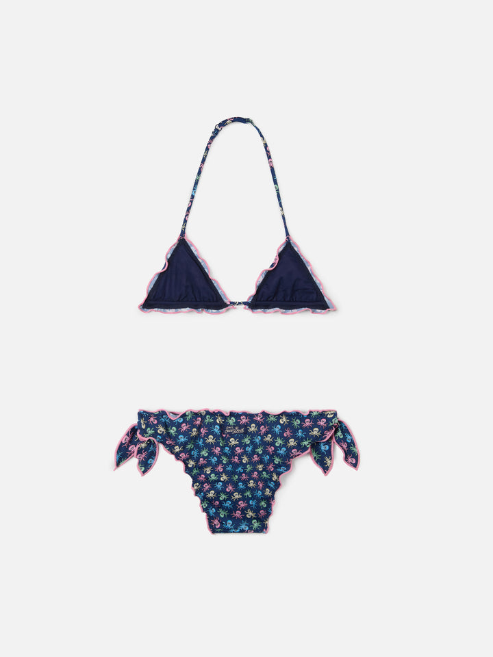 Cris classic triangle bikini with octopus print