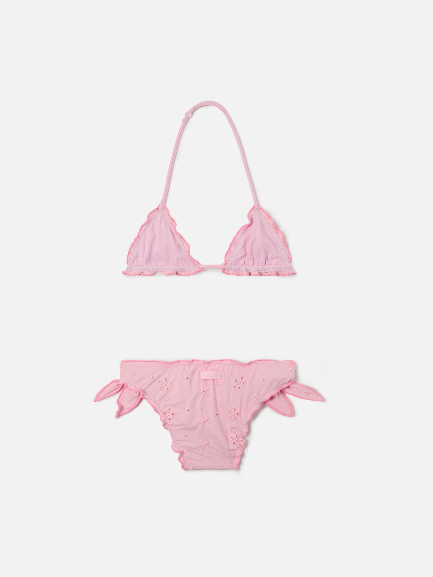 Cris sangallo bikini in pink with ruffled edges