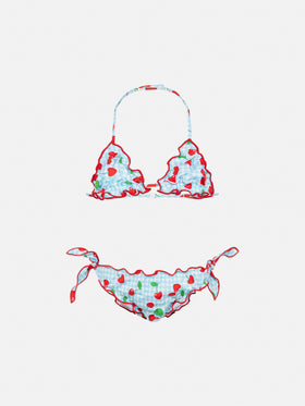 Cris classic triangle bikini with cherry and gingham print - MC2 Saint Barth