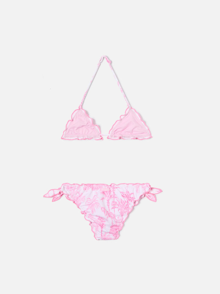 Cris stretch bikini with toile de jouy print
