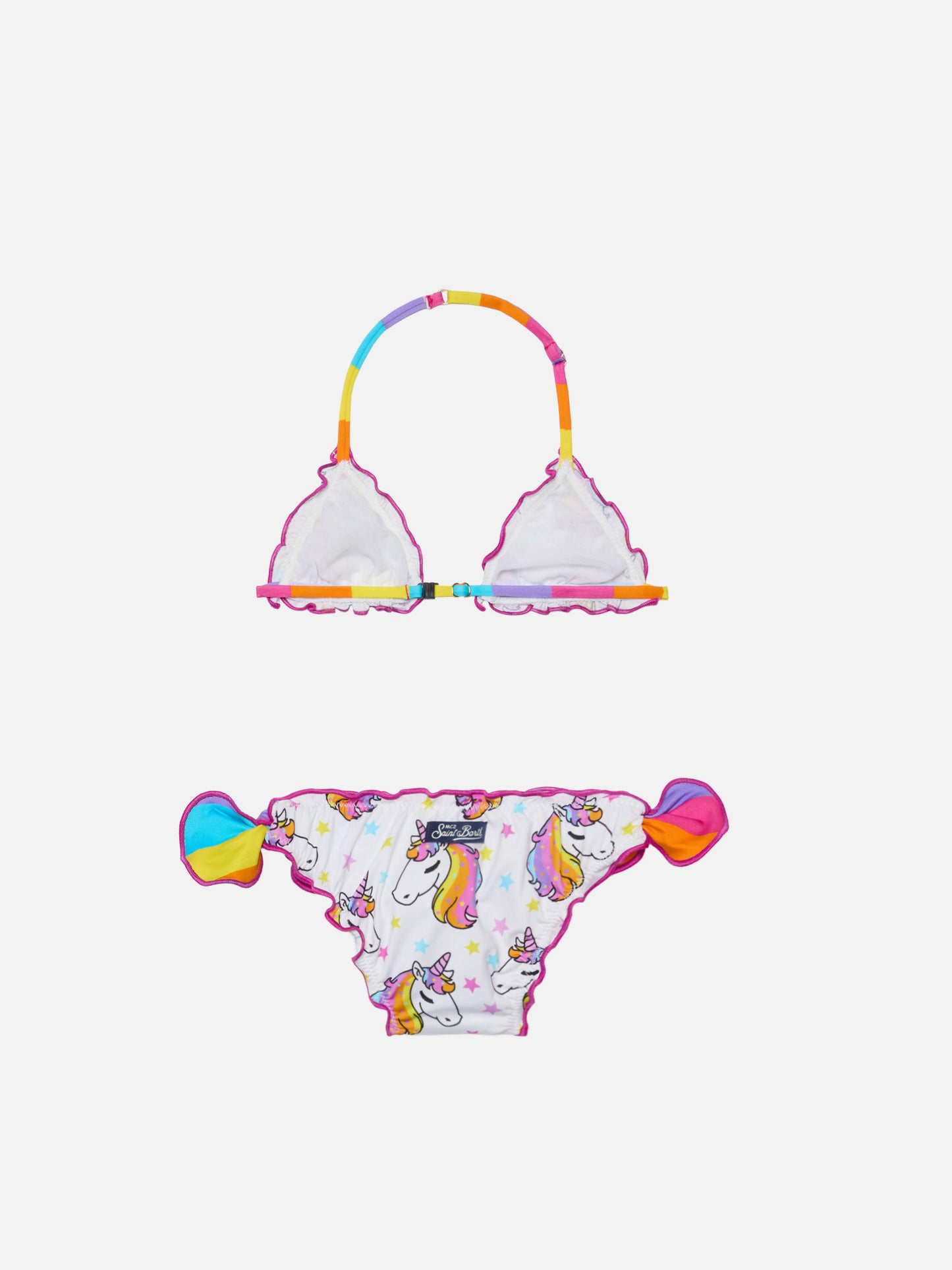 Bikini a triangolo classico Cris con stampa unicorni