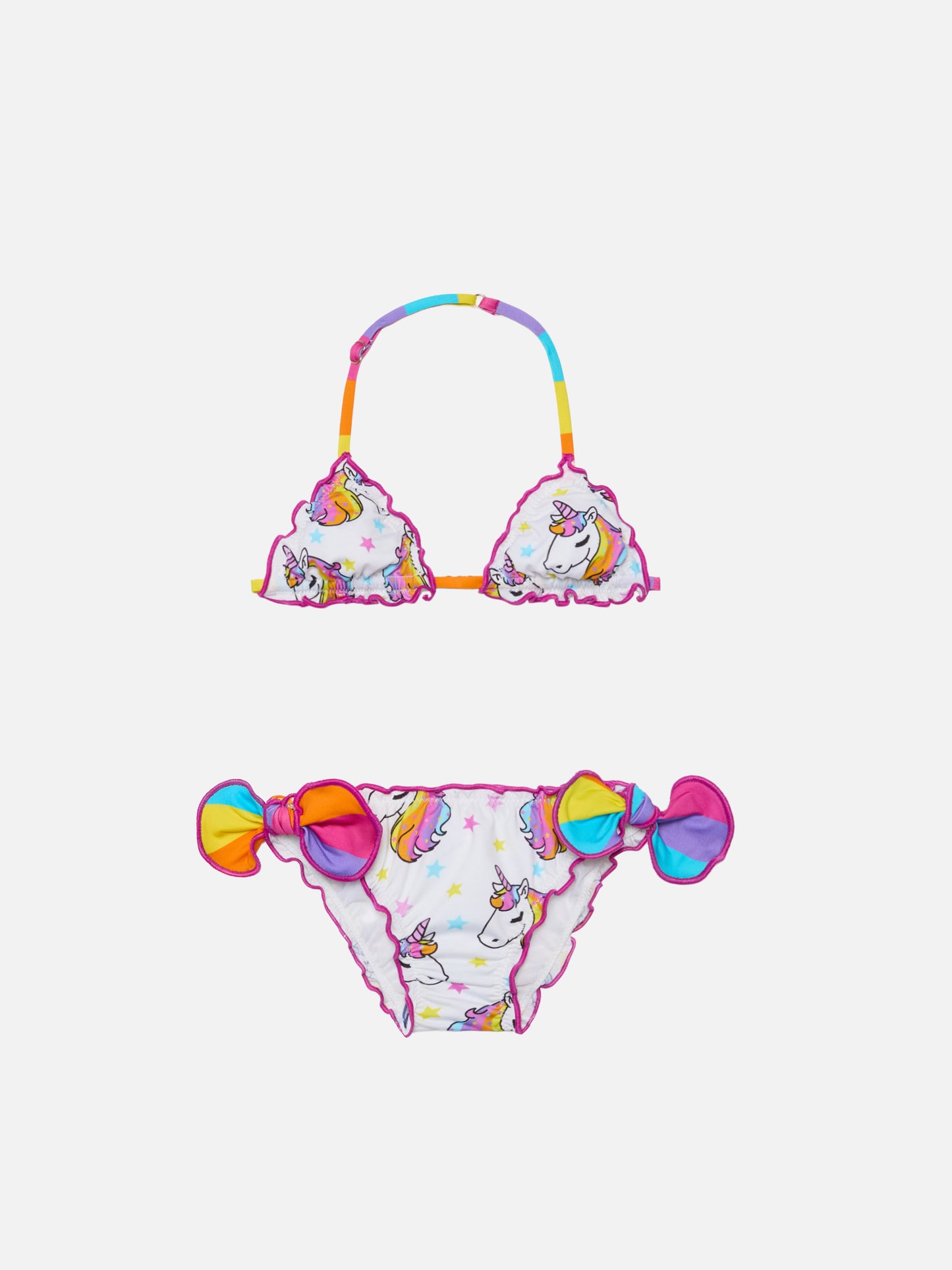 Bikini a triangolo classico Cris con stampa unicorni