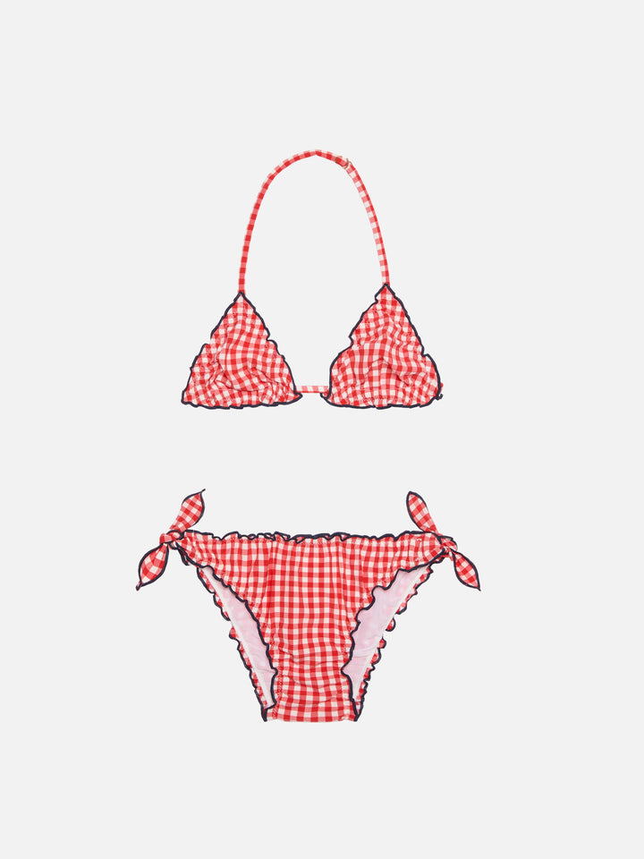 Triangle bikini Cris with gingham print