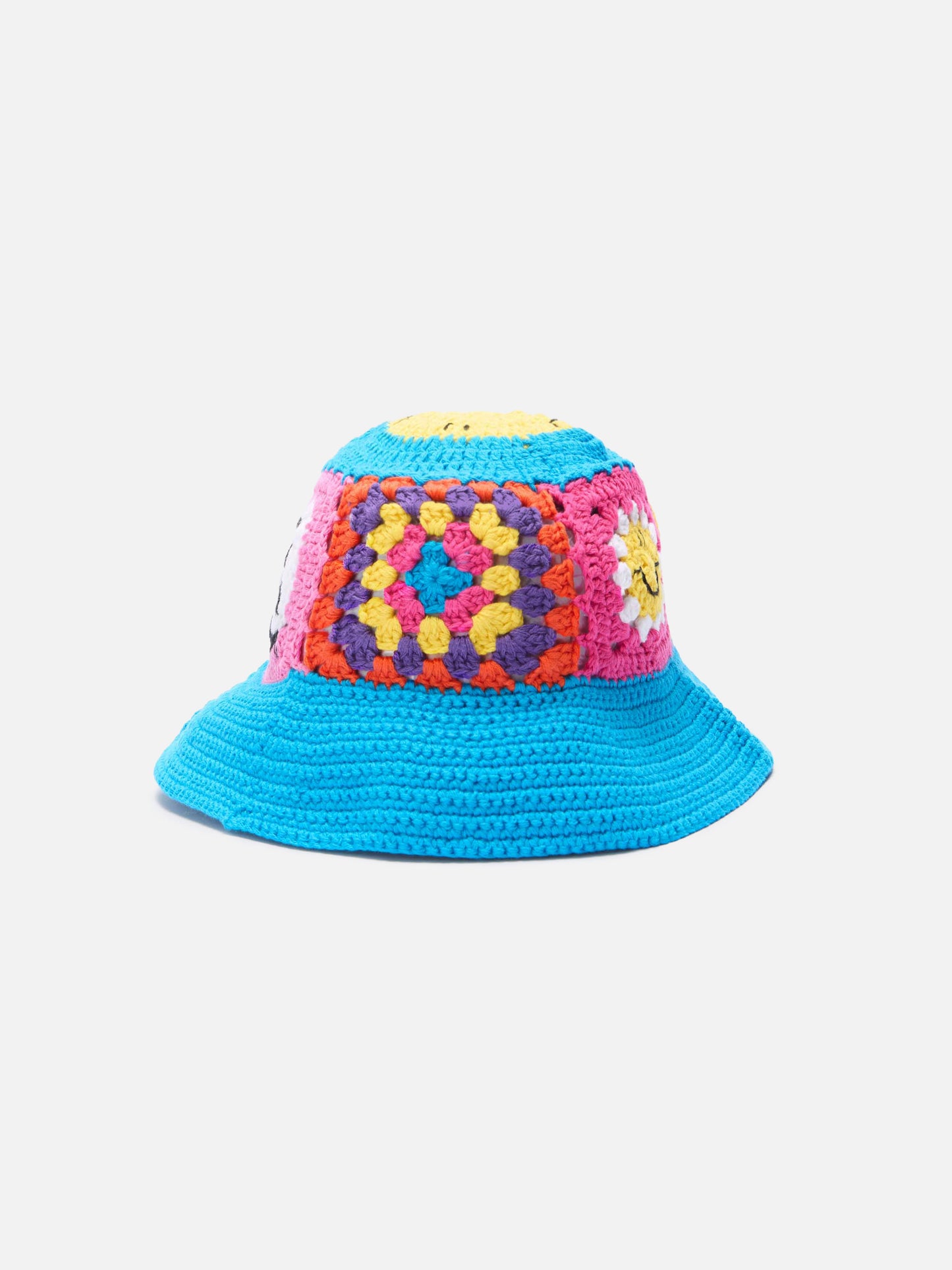 Crochet hat Jr in multicolor tiles