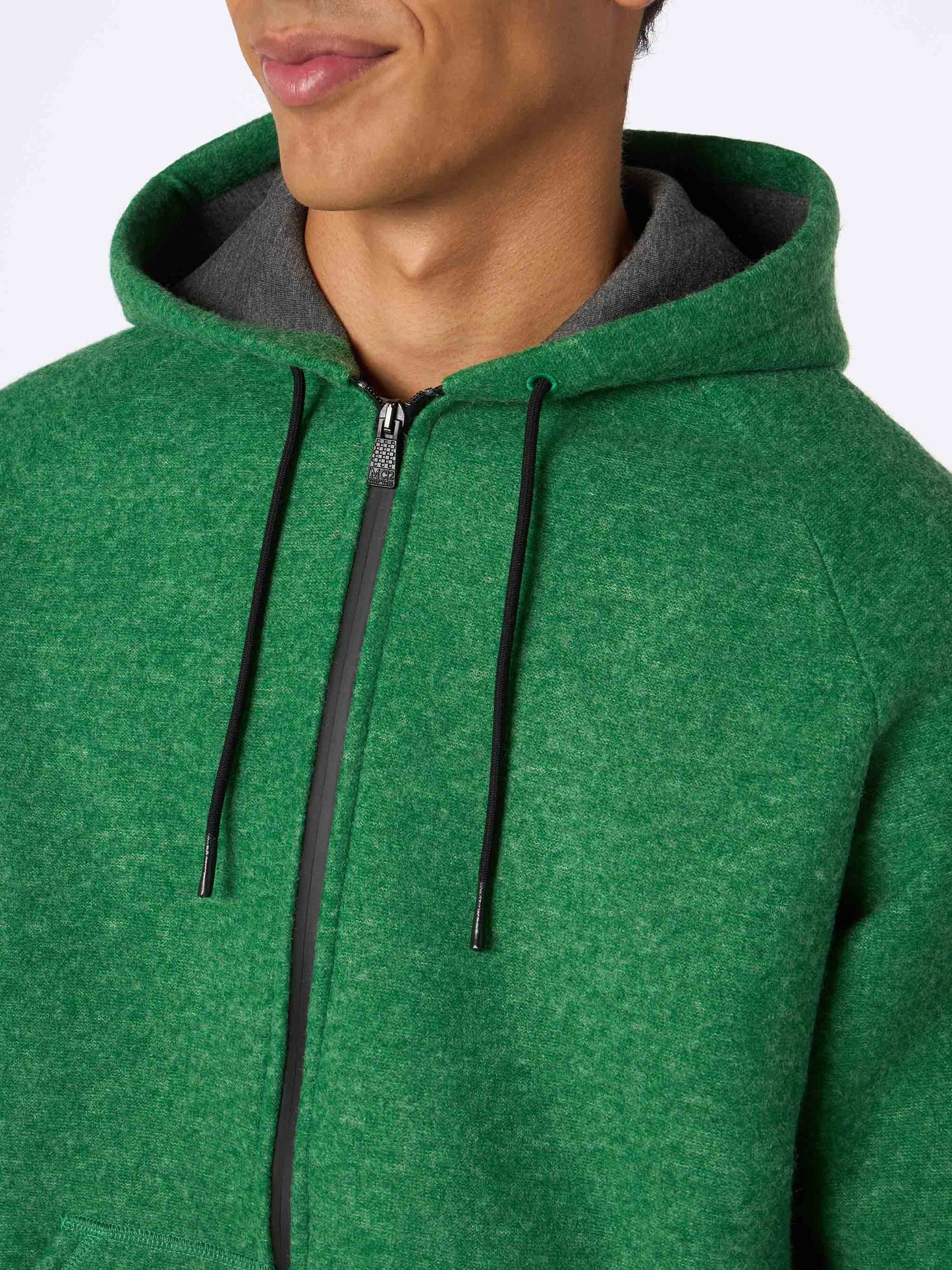 Man green technic fabric sweatshirt Carrel - MC2 Saint Barth