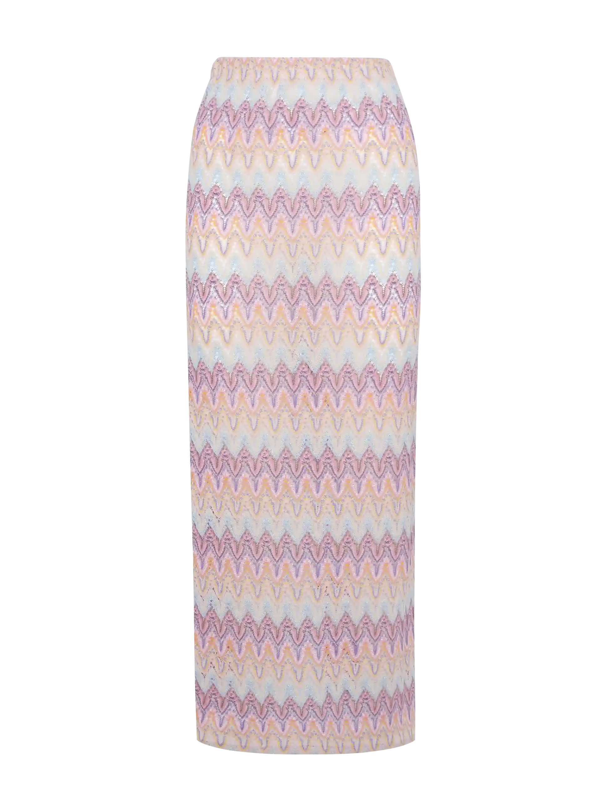 Caytlin long raschel skirt with pastel chevron pattern - MC2 Saint Barth
