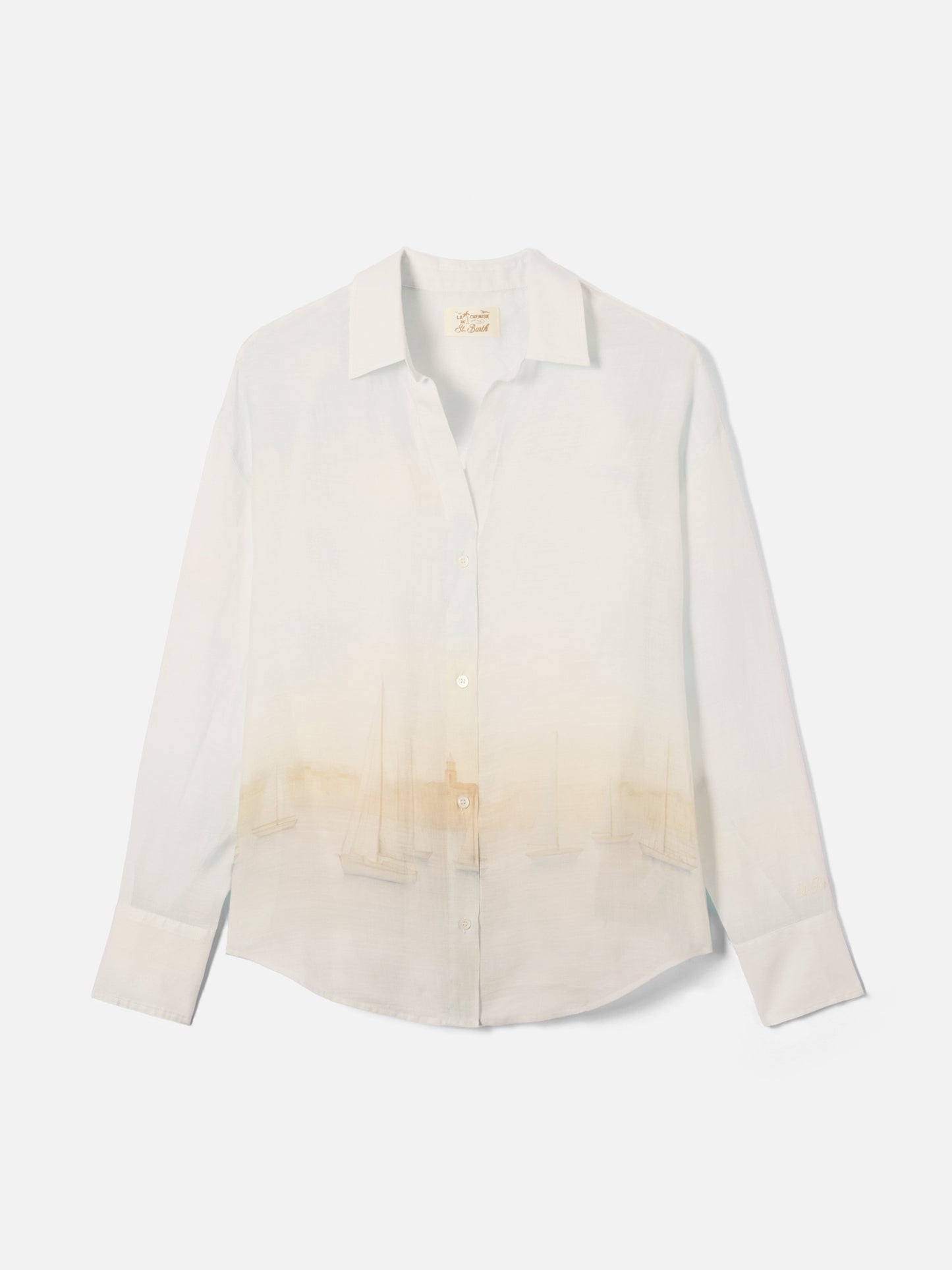 Camicia Cristal in ramie con stampa St. Tropez