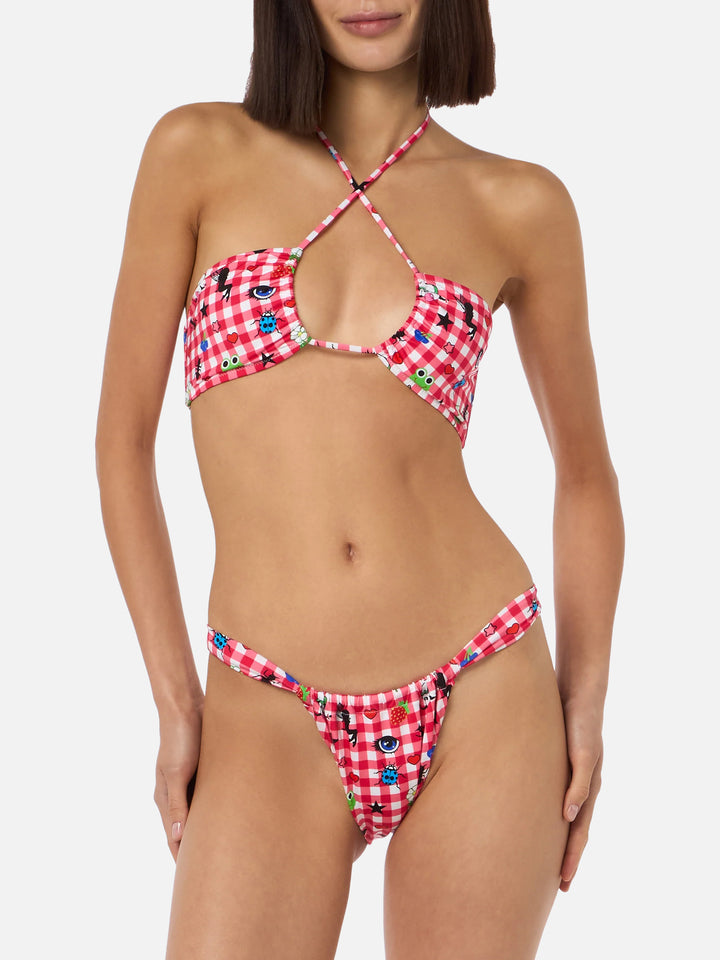 Bikini a fascia da donna Dahelle con stampa a quadretti e fantasia | BEEPY BELLA SPECIAL EDITION