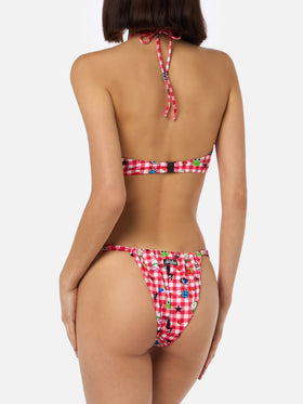 Women beandeau bikini Dahelle with gingham and fancy print | BEEPY BELLA SPECIAL EDITION