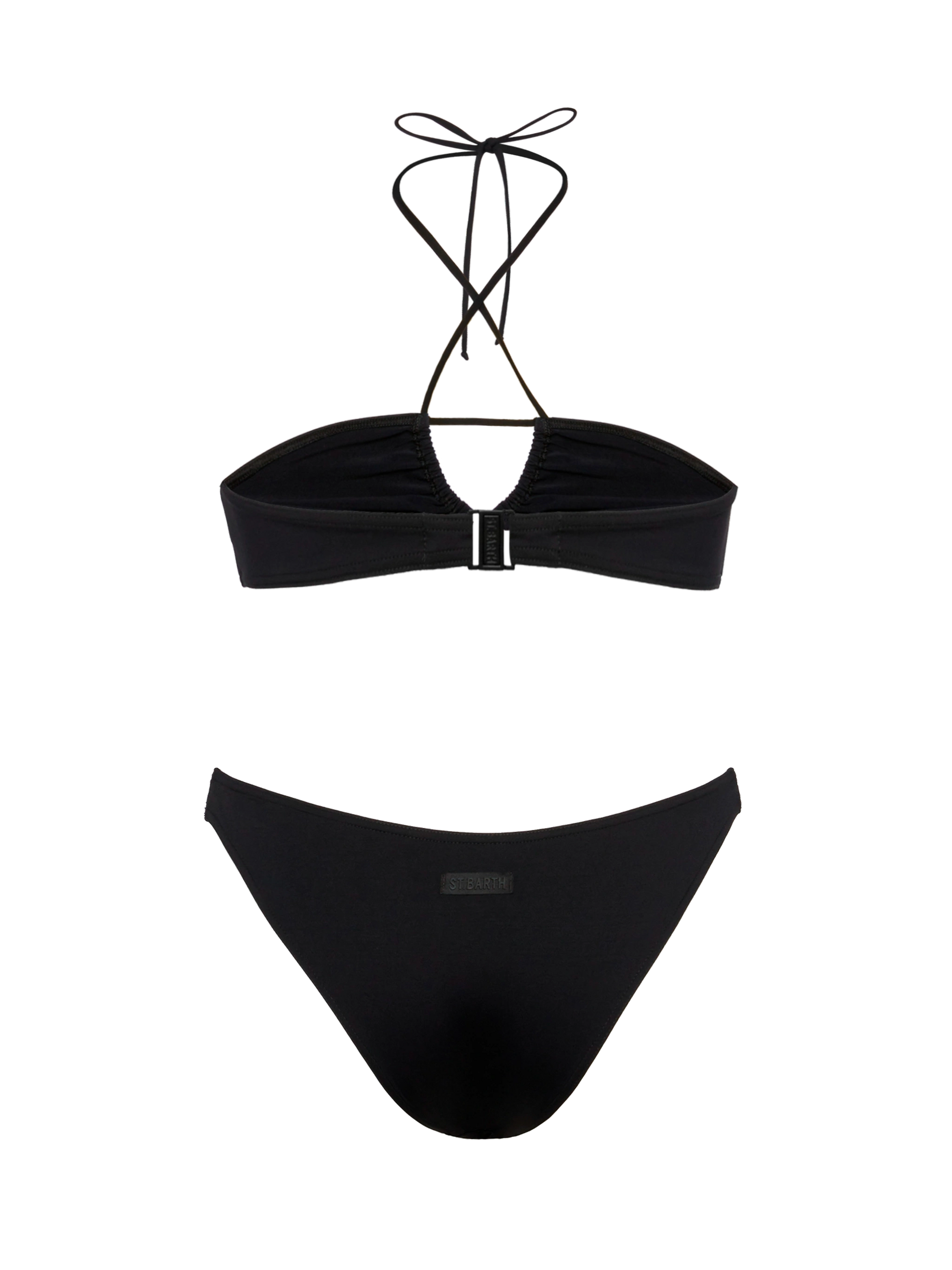 Dahlia Lido black bikini with bandeau top and classic briefs - MC2 Saint Barth