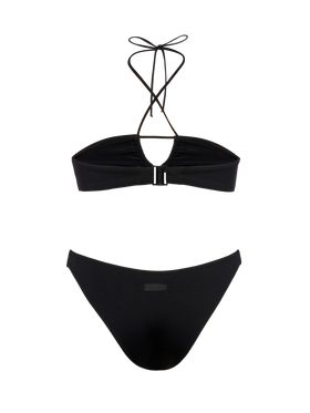 Dahlia Lido black bikini with bandeau top and classic briefs - MC2 Saint Barth
