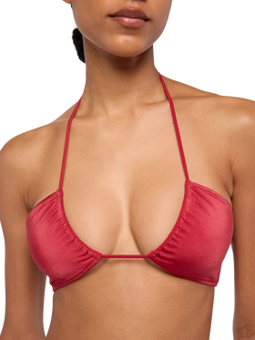 Shimmer brick red bandeau bikini Dhalia Yali - MC2 Saint Barth
