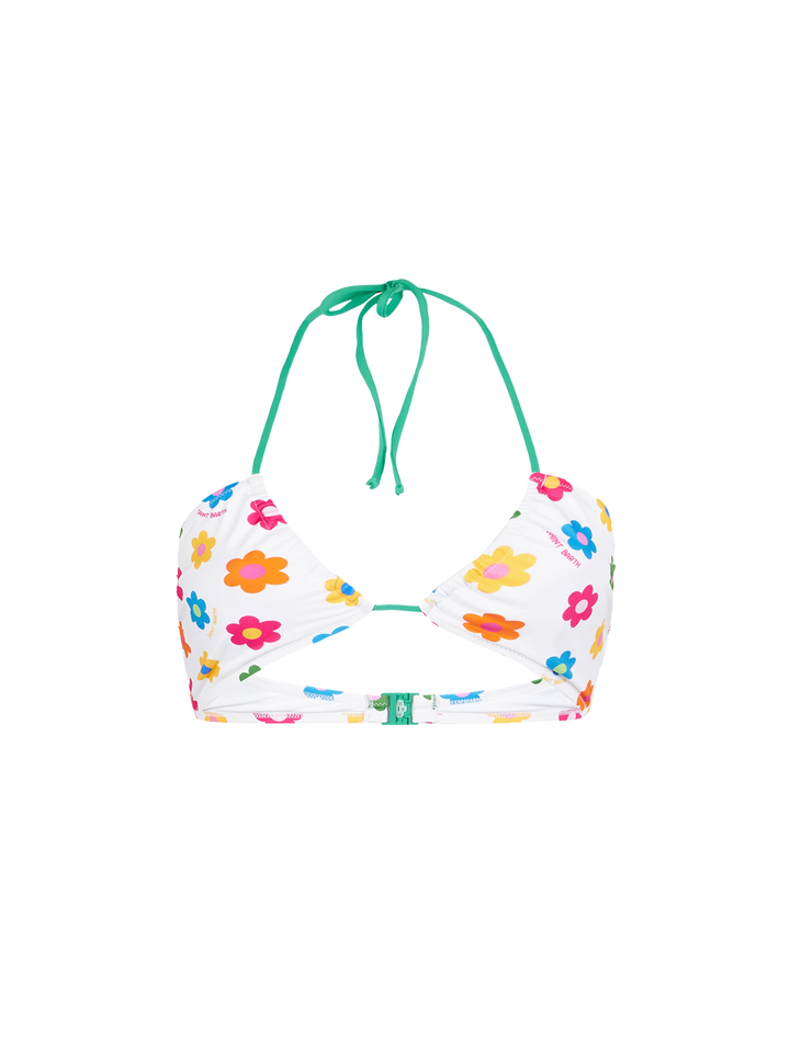 Bandeau-Oberteil mit Gänseblümchen-Print