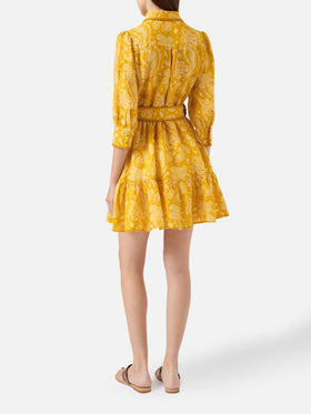 Paisley print linen short dress Daisi
