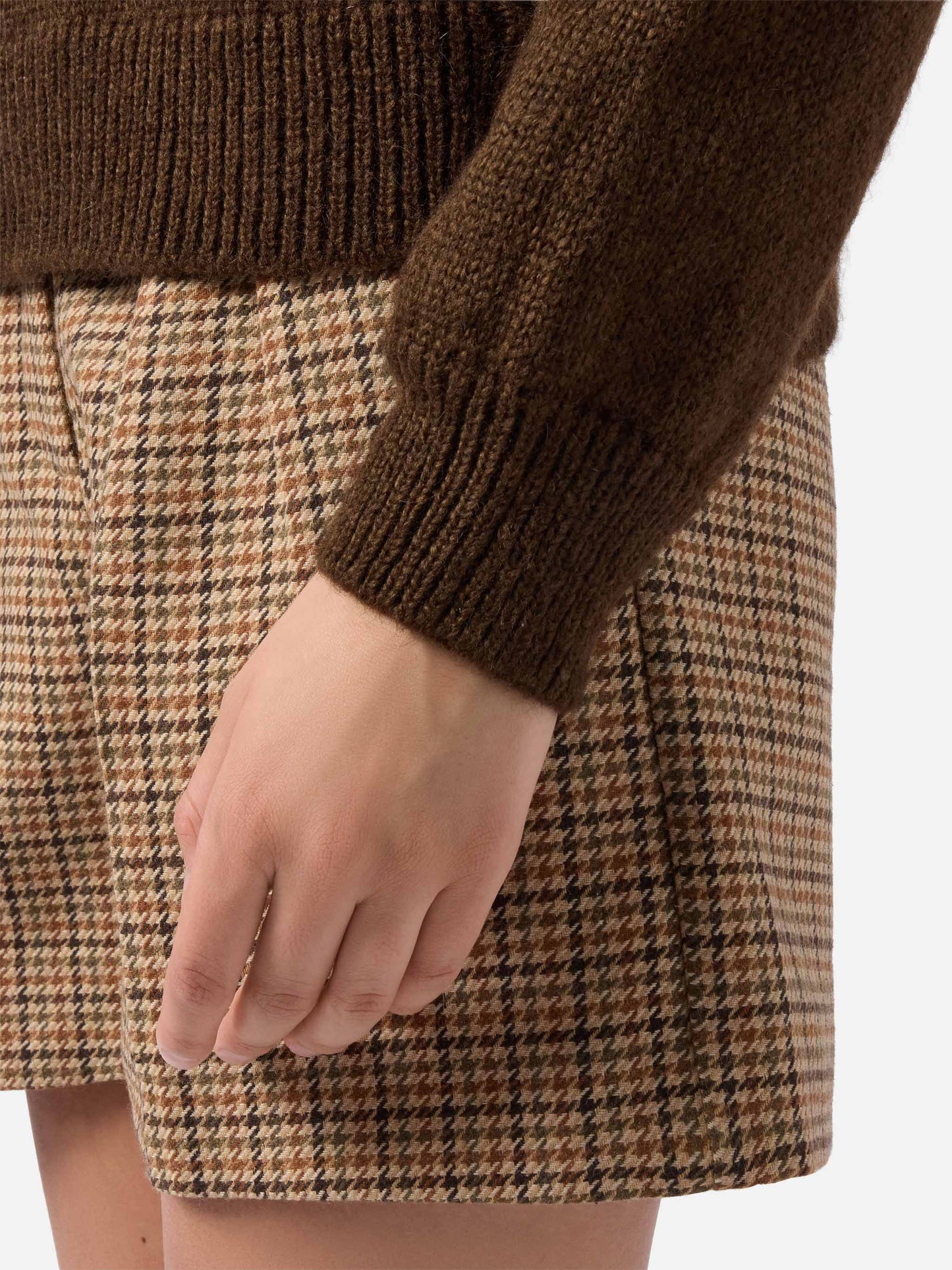 Maglione Danya in misto alpaca marrone con jacquard St. Barth
