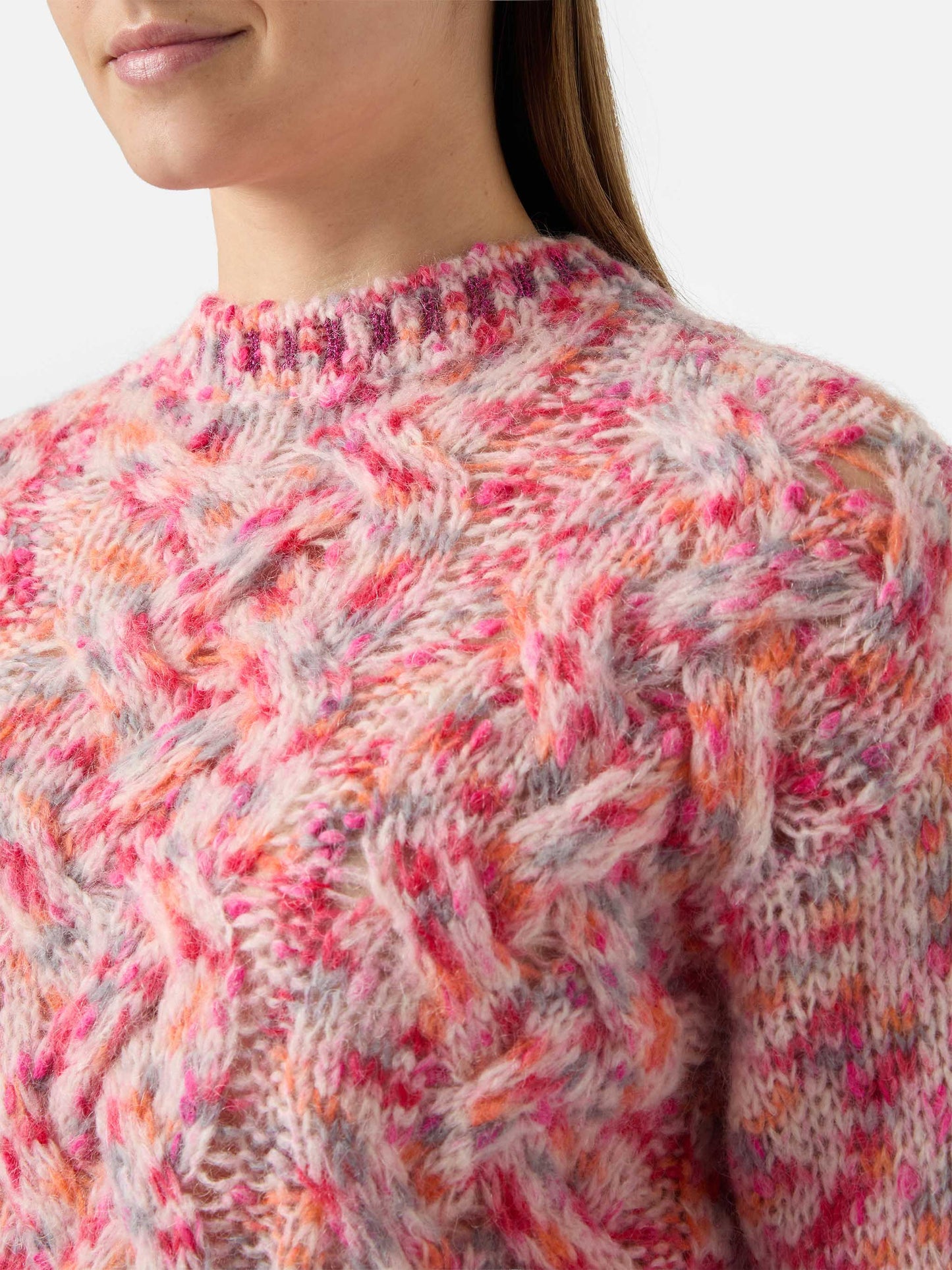 Brushed alpaca-blend crewneck Danya in multicolor melange