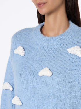 Brushed knit sweater with clouds details - MC2 Saint Barth