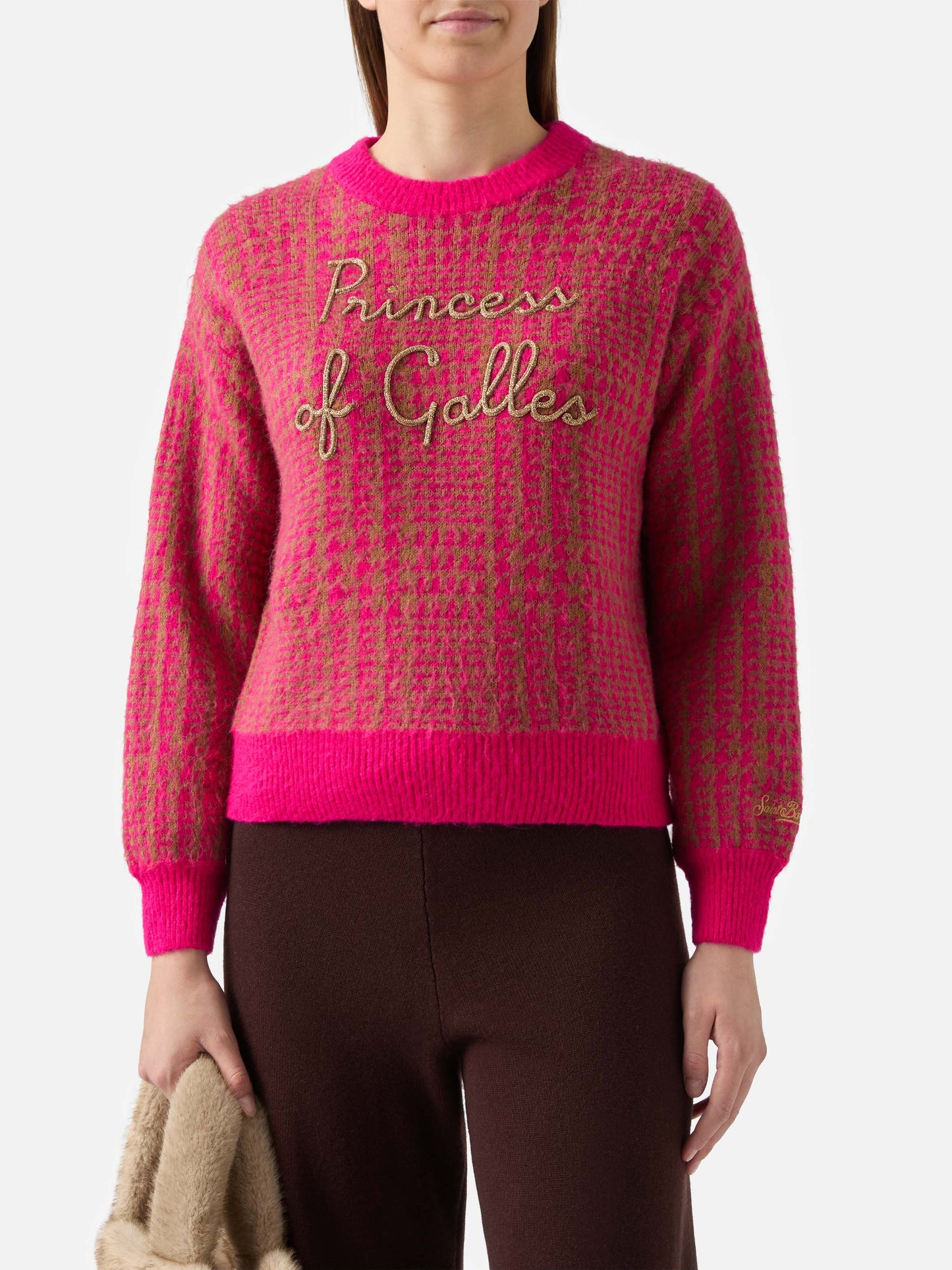 Woman brushed crewneck with Princess of Galles