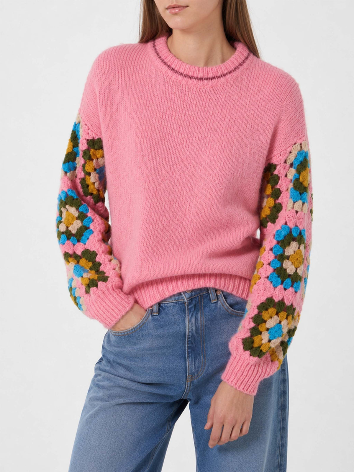 Maglione Danya Soft Crochet rosa