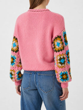 Maglione Danya Soft Crochet rosa