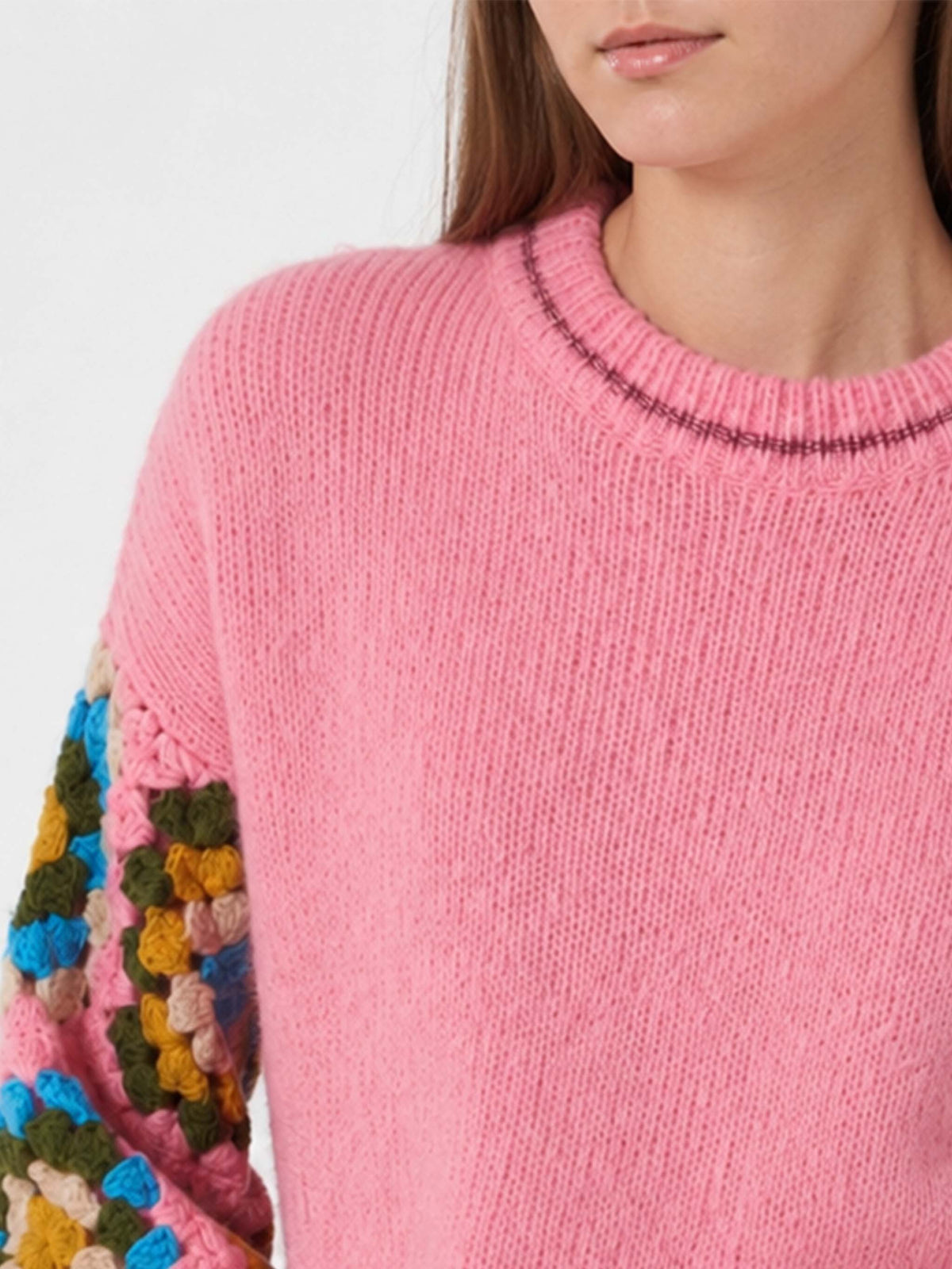Maglione Danya Soft Crochet rosa
