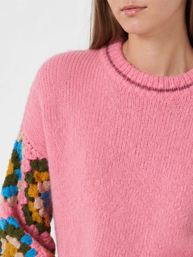 Maglione Danya Soft Crochet rosa